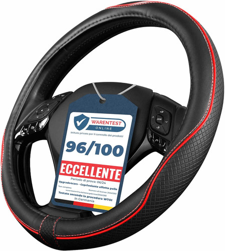 Coprivolante auto rosso nero - coprivolante,